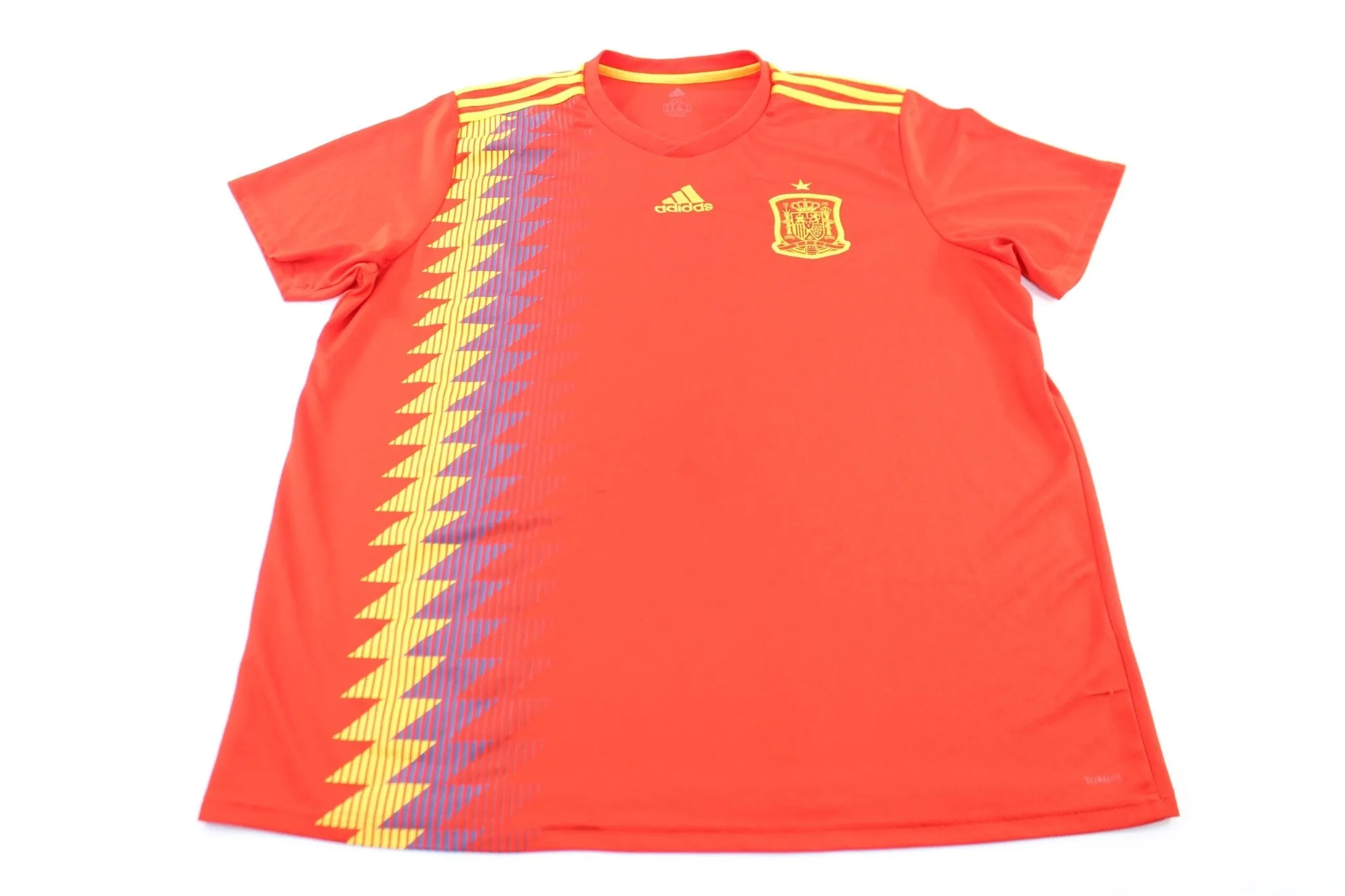 Adidas Embroidered Logo Spain Striped Soccer Jersey