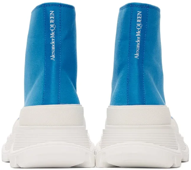 Alexander McQueen SSENSE Exclusive Blue Tread Slick Sneaker Boots