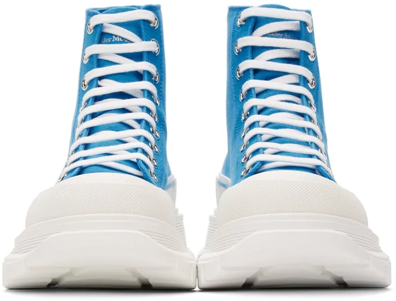 Alexander McQueen SSENSE Exclusive Blue Tread Slick Sneaker Boots