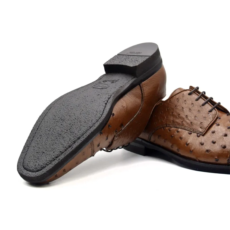 Andrea Ostrich Quill Lace Up in Brandy by Zelli Italia