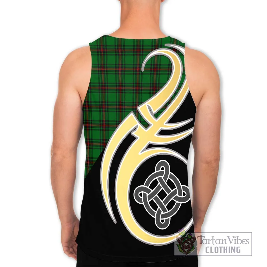 Anstruther Tartan Men's Tank Top with Family Crest and Celtic Symbol Style