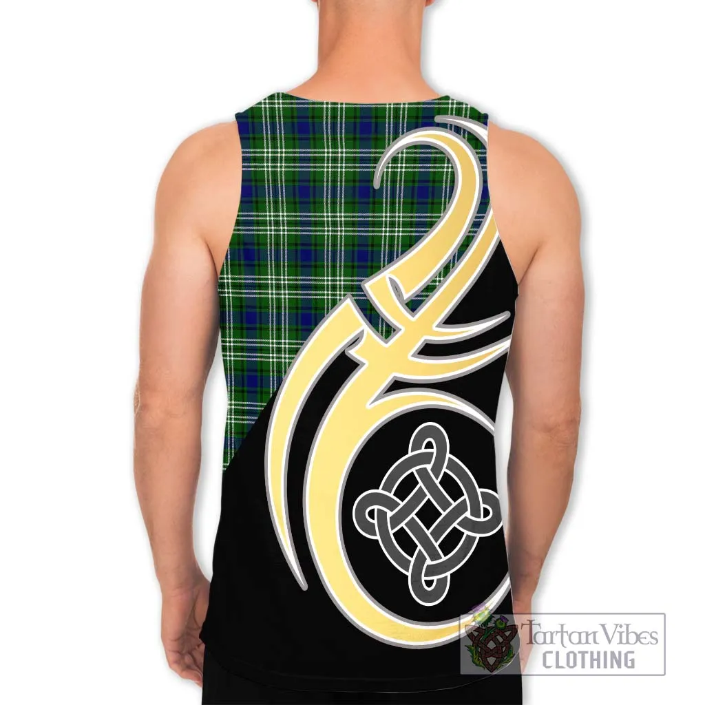 Blackadder Tartan Men's Tank Top with Family Crest and Celtic Symbol Style