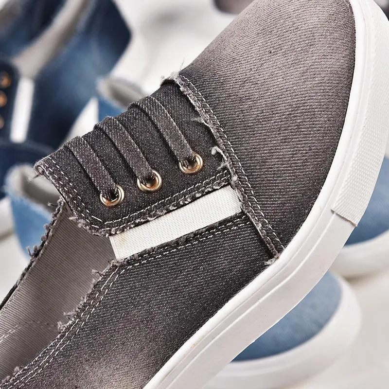 Chicvane New Slip-On Low Top Canvas Shoes With Elastic Band