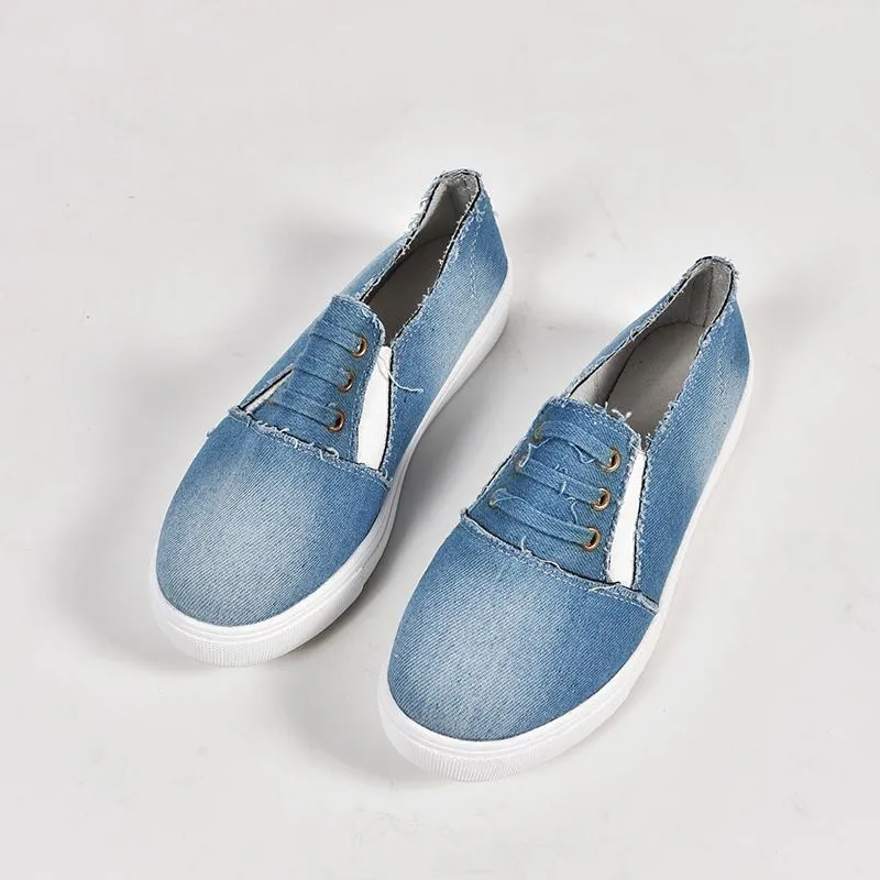 Chicvane New Slip-On Low Top Canvas Shoes With Elastic Band