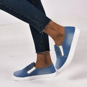 Chicvane New Slip-On Low Top Canvas Shoes With Elastic Band