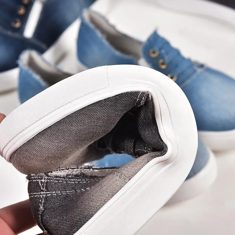 Chicvane New Slip-On Low Top Canvas Shoes With Elastic Band