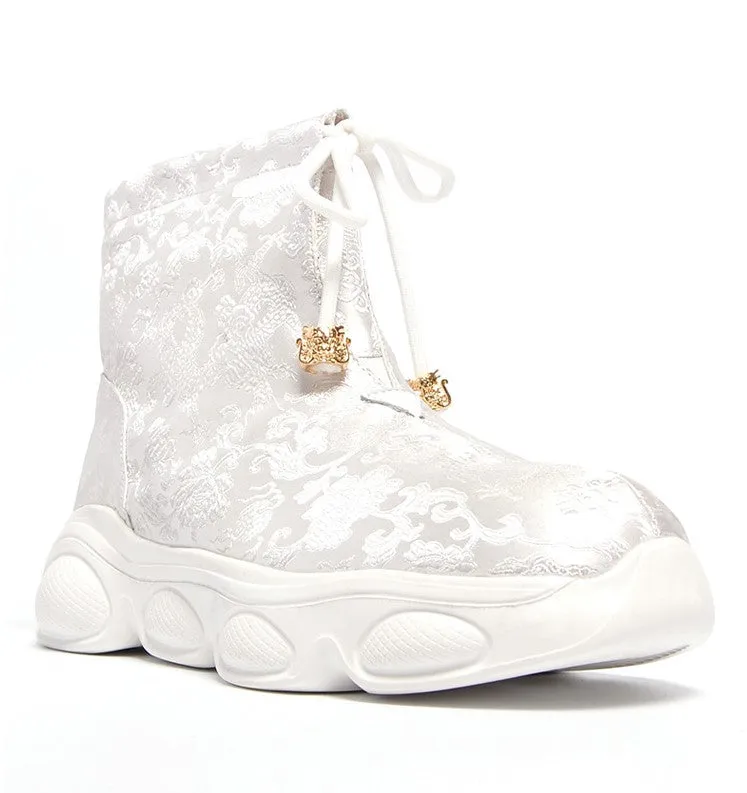 Dragon Pattern Brocade Canvas Sports Shoes Chinese Style Sneakers