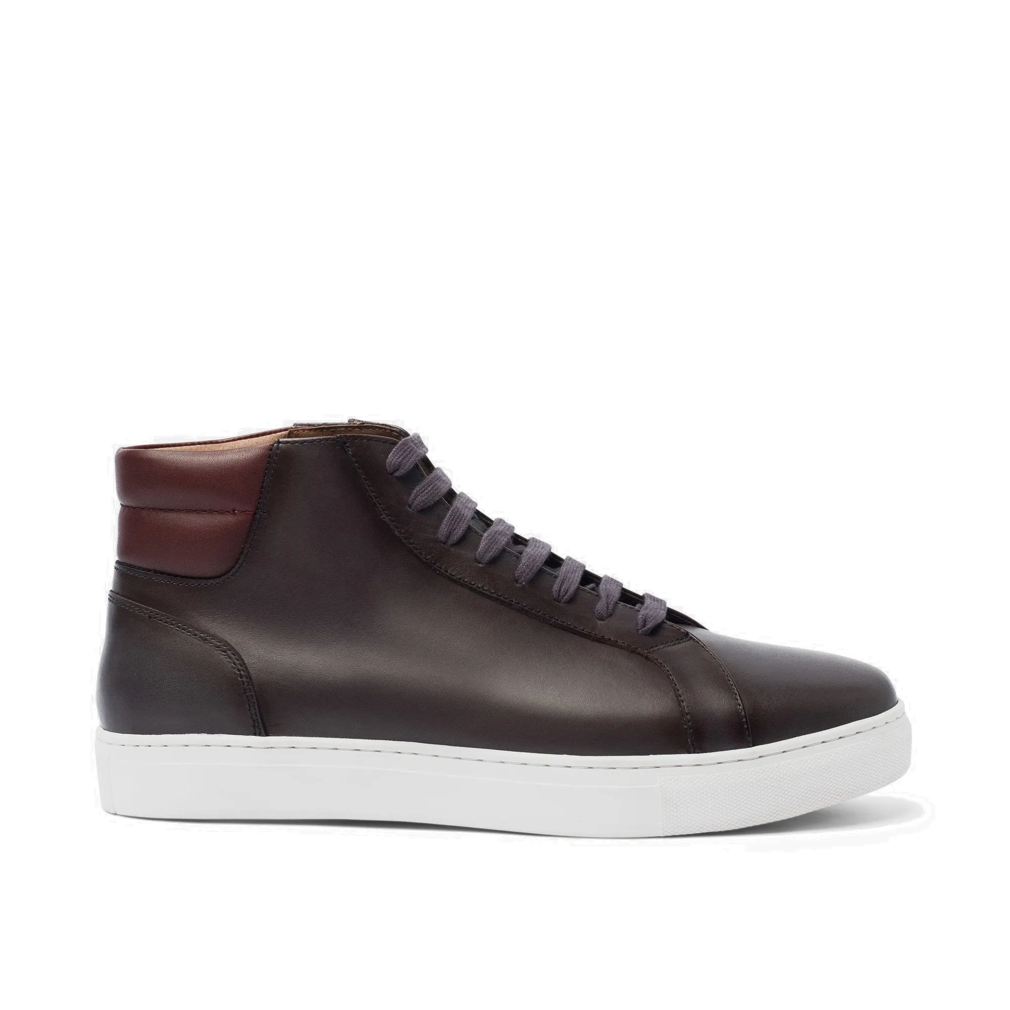 Height Increasing Brown Leather Angus Sneaker Boots