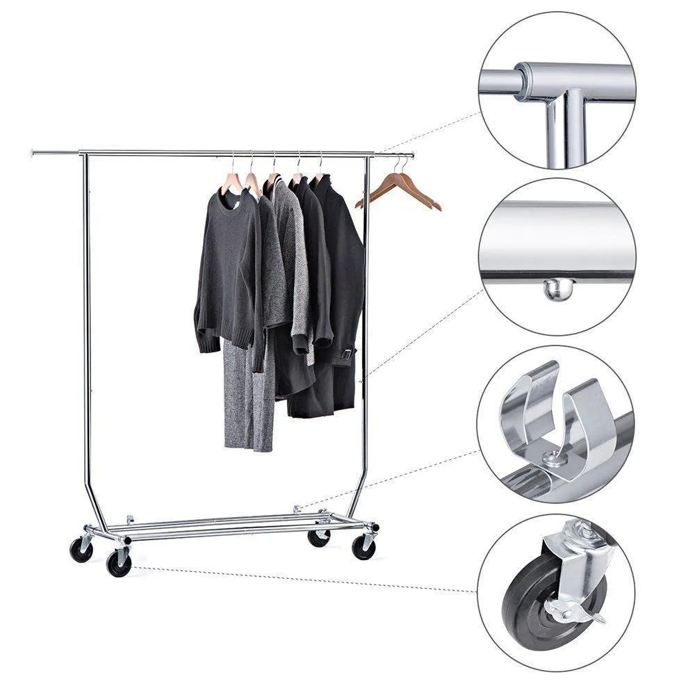House Day Portable Clothes Rack, Portable Closet, Rolling Clothes Rack, Foldable Clothes Stand Commercial Grade for Professional Use