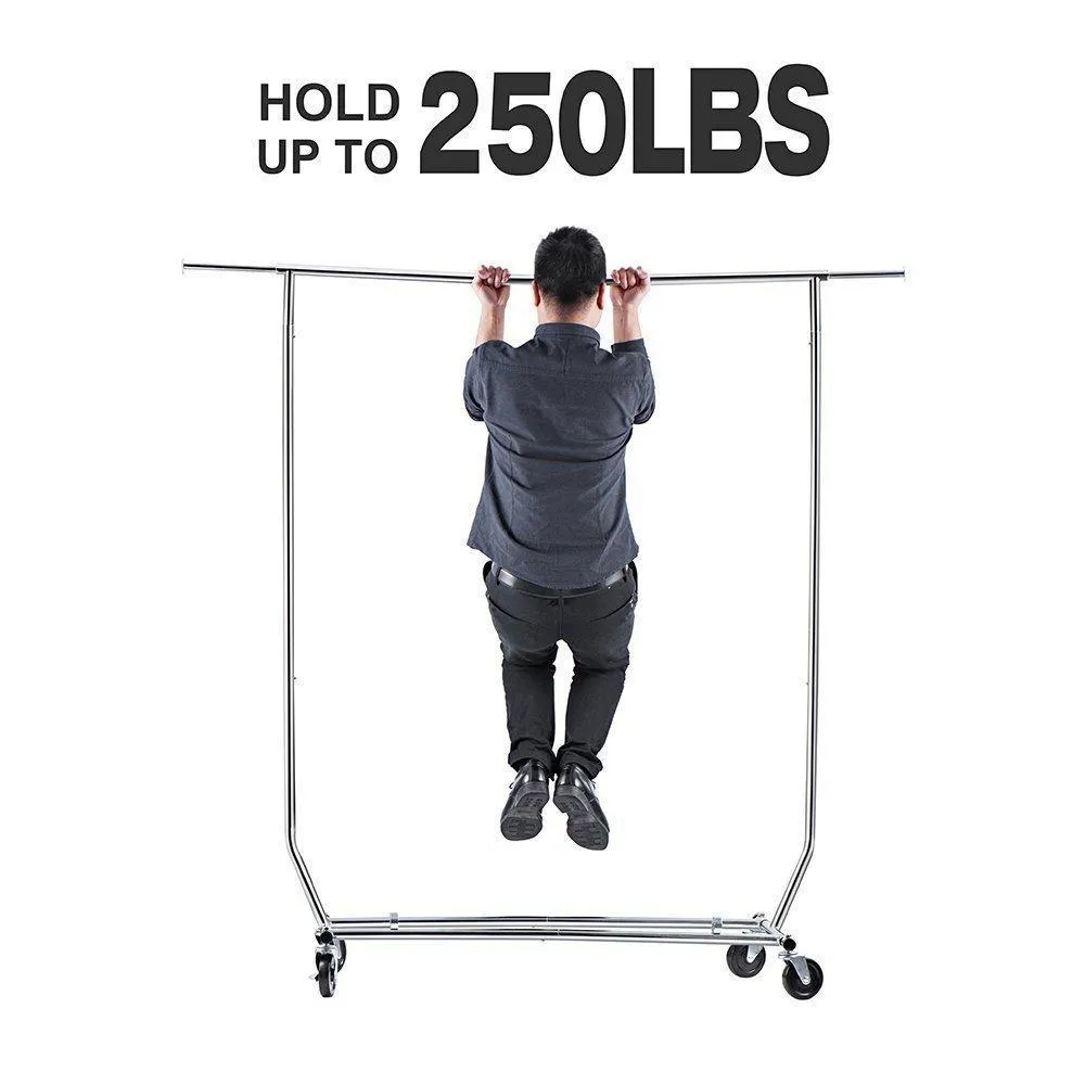 House Day Portable Clothes Rack, Portable Closet, Rolling Clothes Rack, Foldable Clothes Stand Commercial Grade for Professional Use
