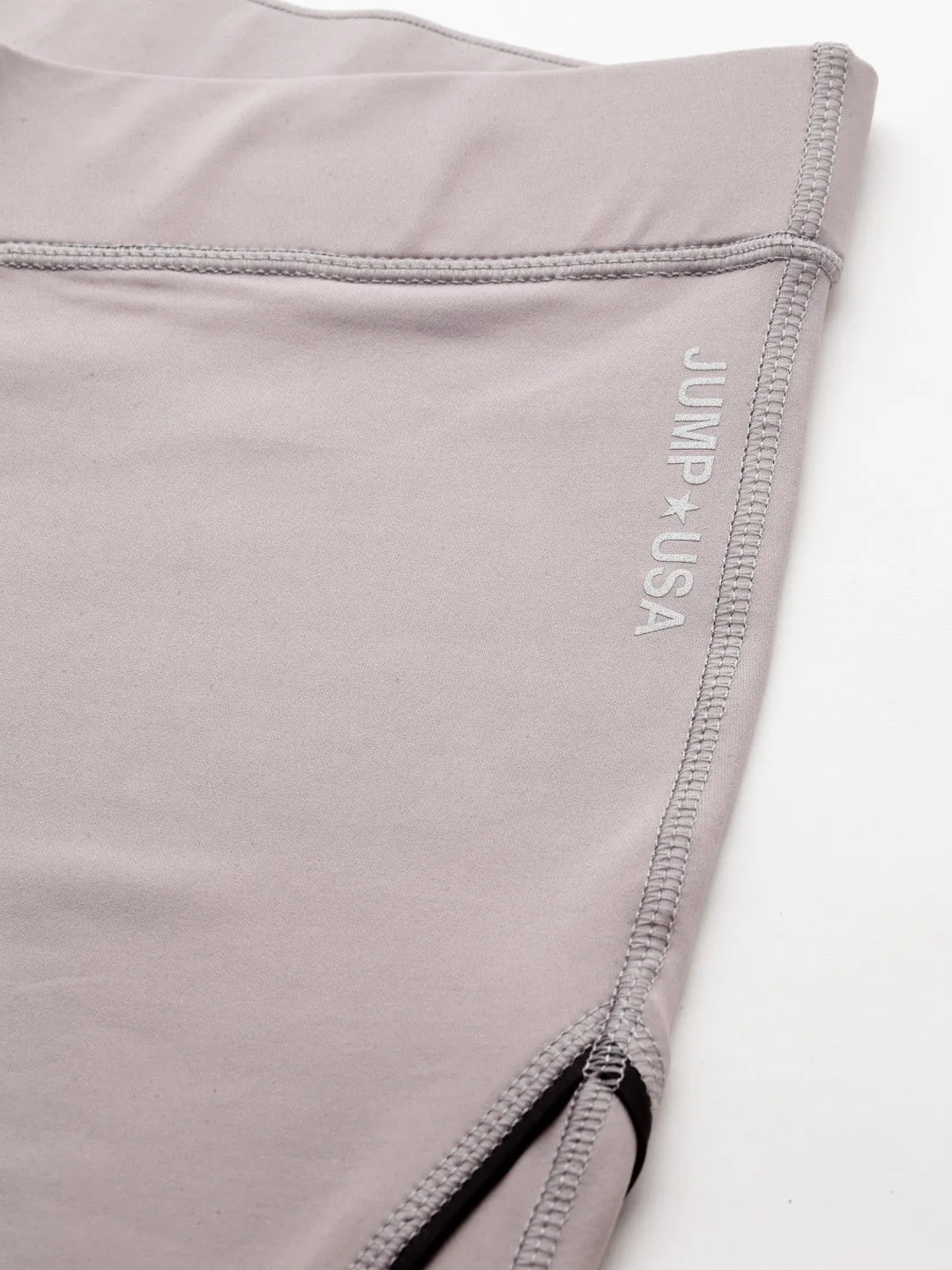 JUMP USA Men Lilac Grey Rapid Dry-Fit Antimicrobial Short Running Tights