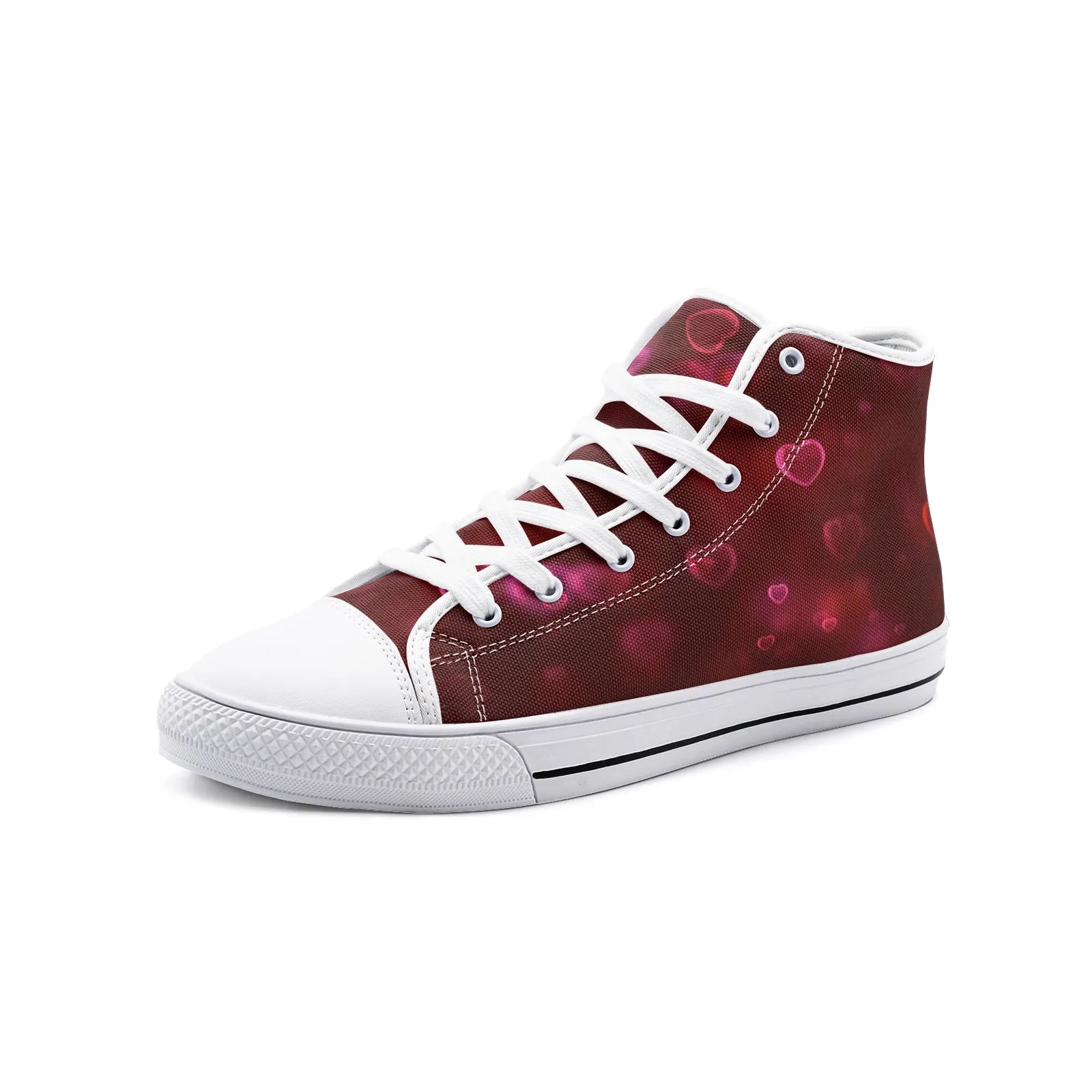 Love Heart Unisex High Top Canvas Shoes