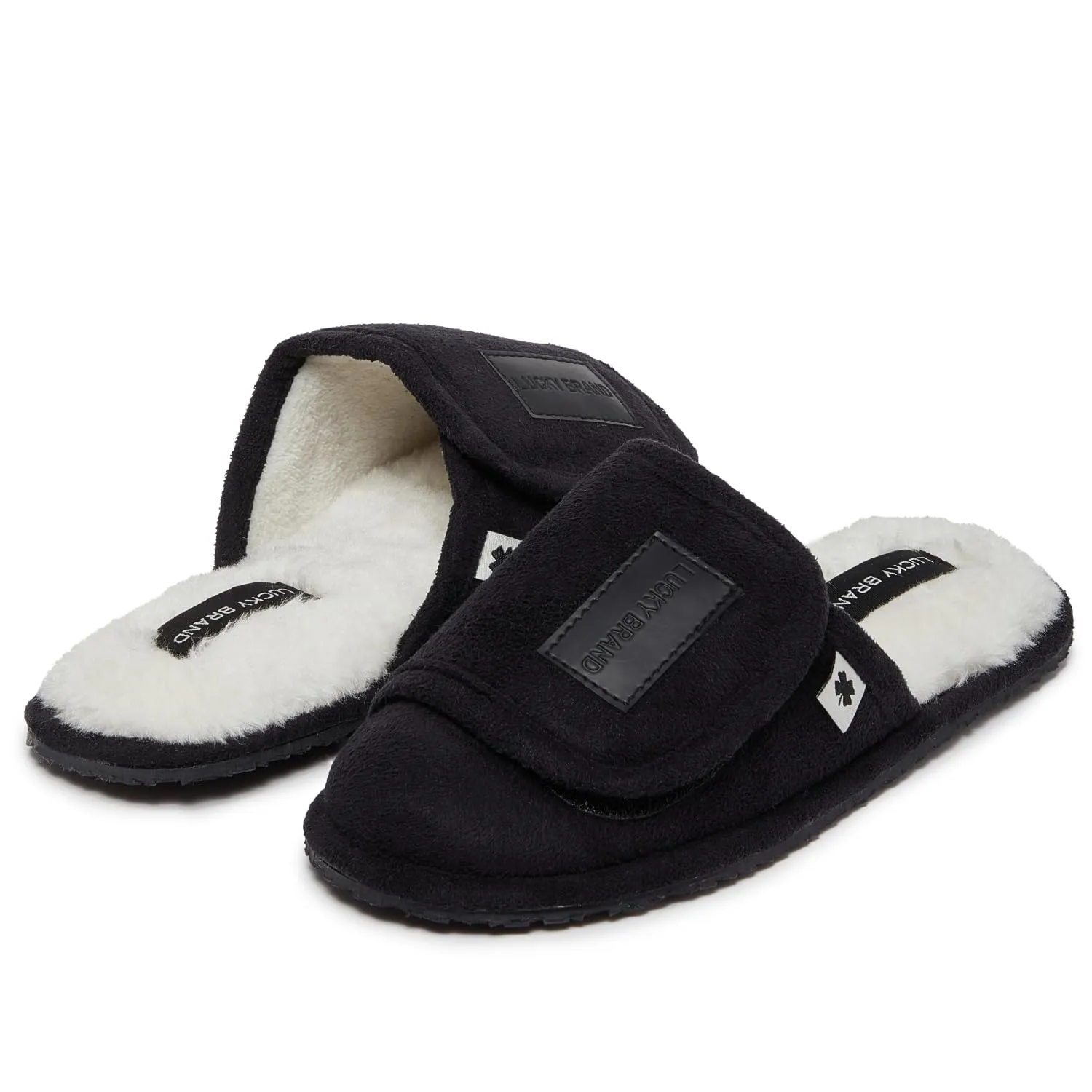 Lucky Brand Boys Slippers - Fuzzy Non Slip Memory Foam House Slippers for Kids - Plush Soft Rubber Sole Bedroom Shoes