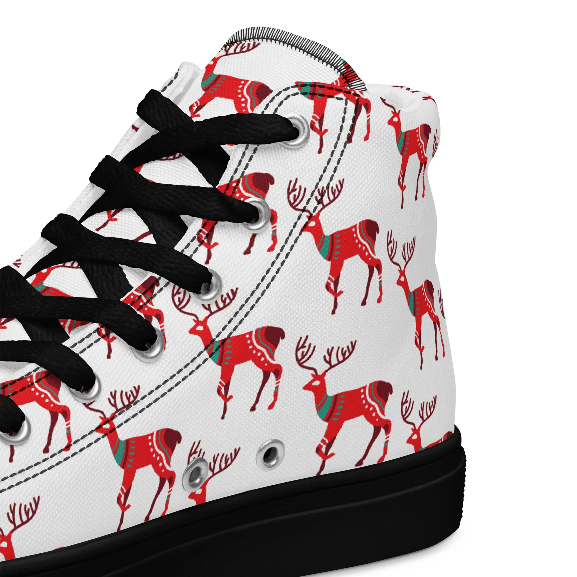 Men Christmas High Top Canvas Shoes (Glamourange Holiday Magic Canvas Shoes For Men - 001)