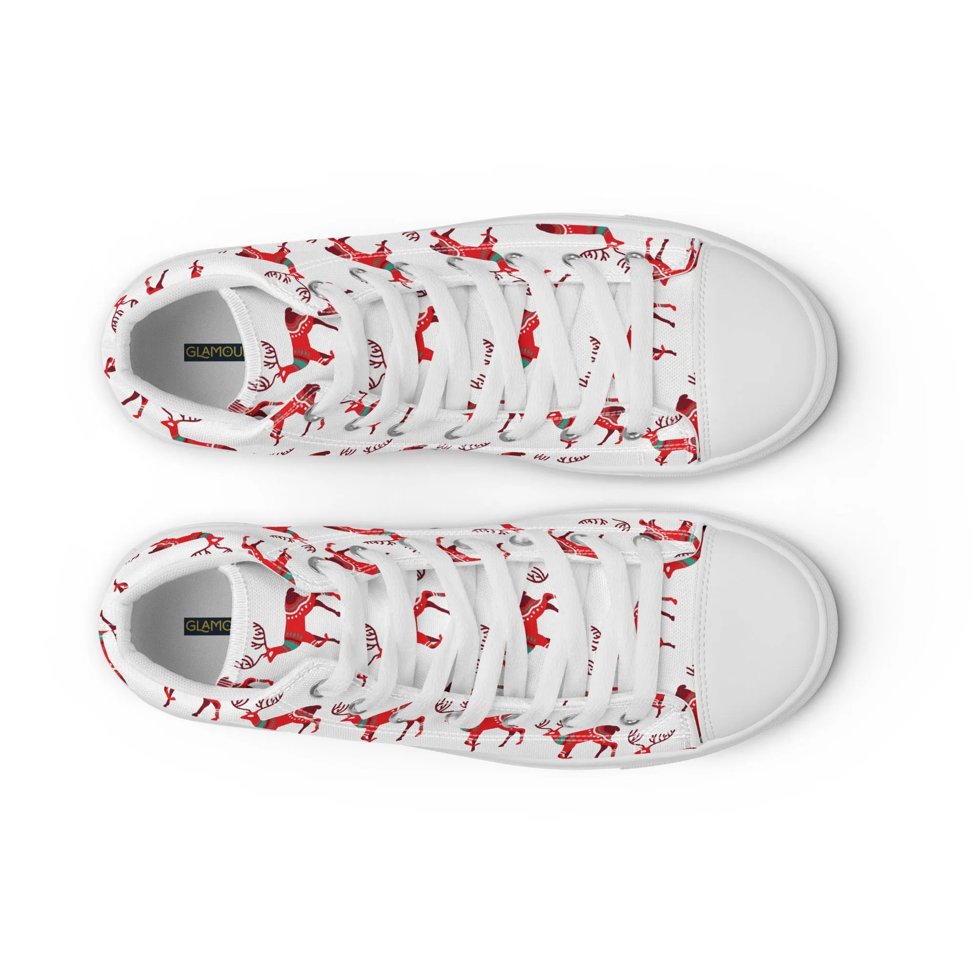 Men Christmas High Top Canvas Shoes (Glamourange Holiday Magic Canvas Shoes For Men - 001)