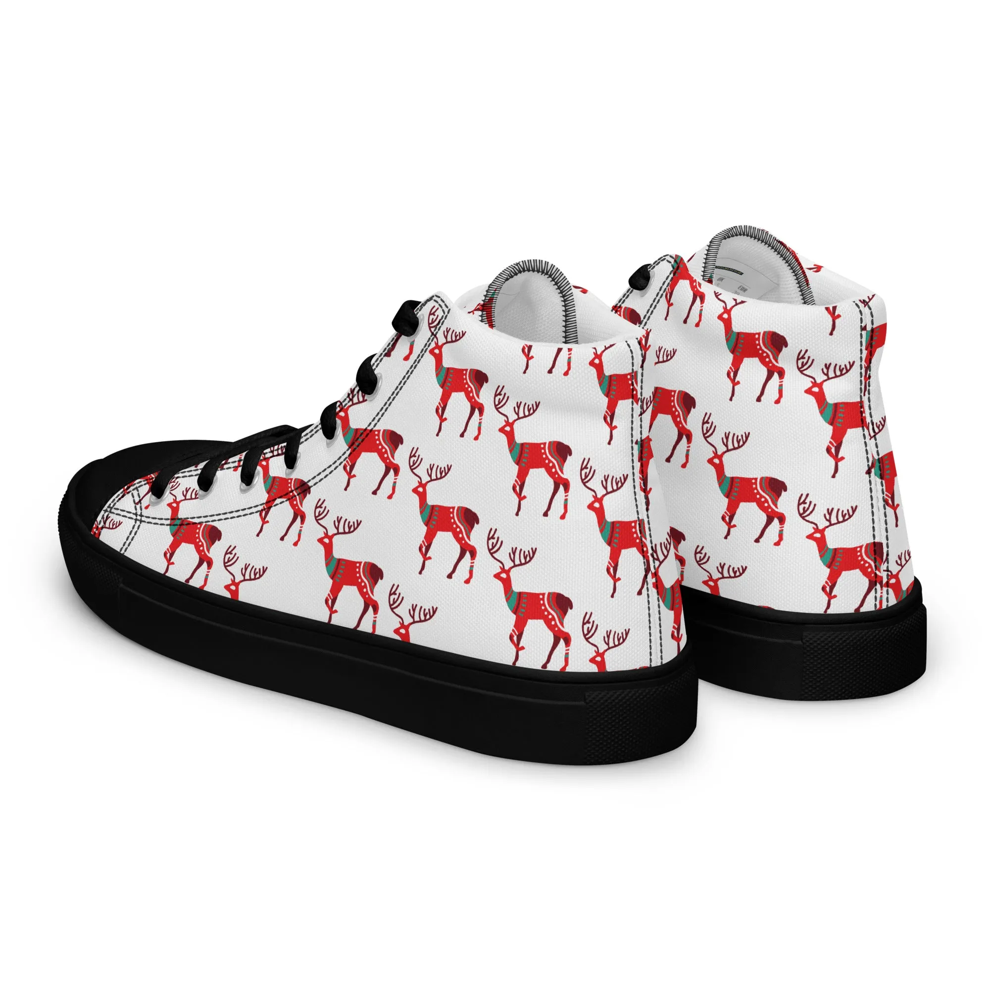 Men Christmas High Top Canvas Shoes (Glamourange Holiday Magic Canvas Shoes For Men - 001)