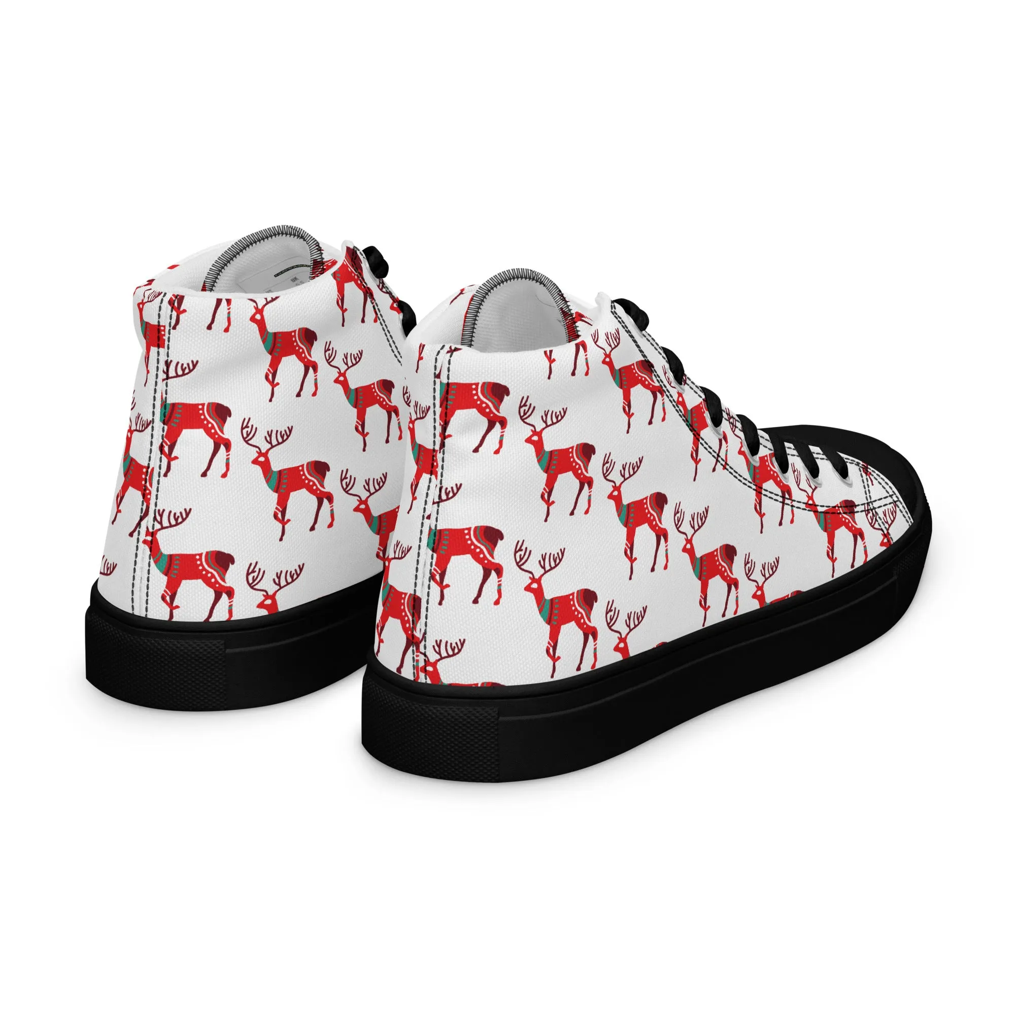 Men Christmas High Top Canvas Shoes (Glamourange Holiday Magic Canvas Shoes For Men - 001)
