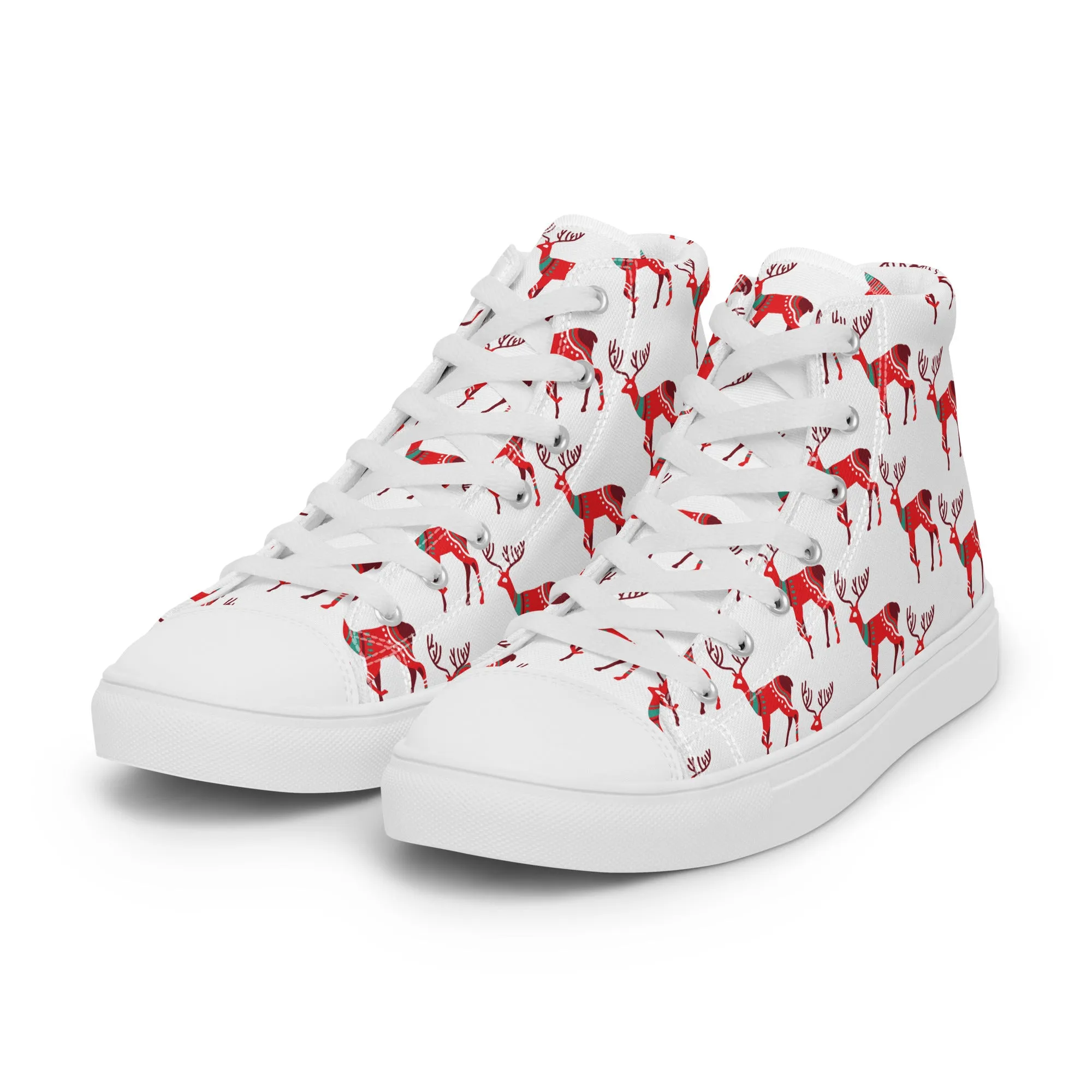 Men Christmas High Top Canvas Shoes (Glamourange Holiday Magic Canvas Shoes For Men - 001)