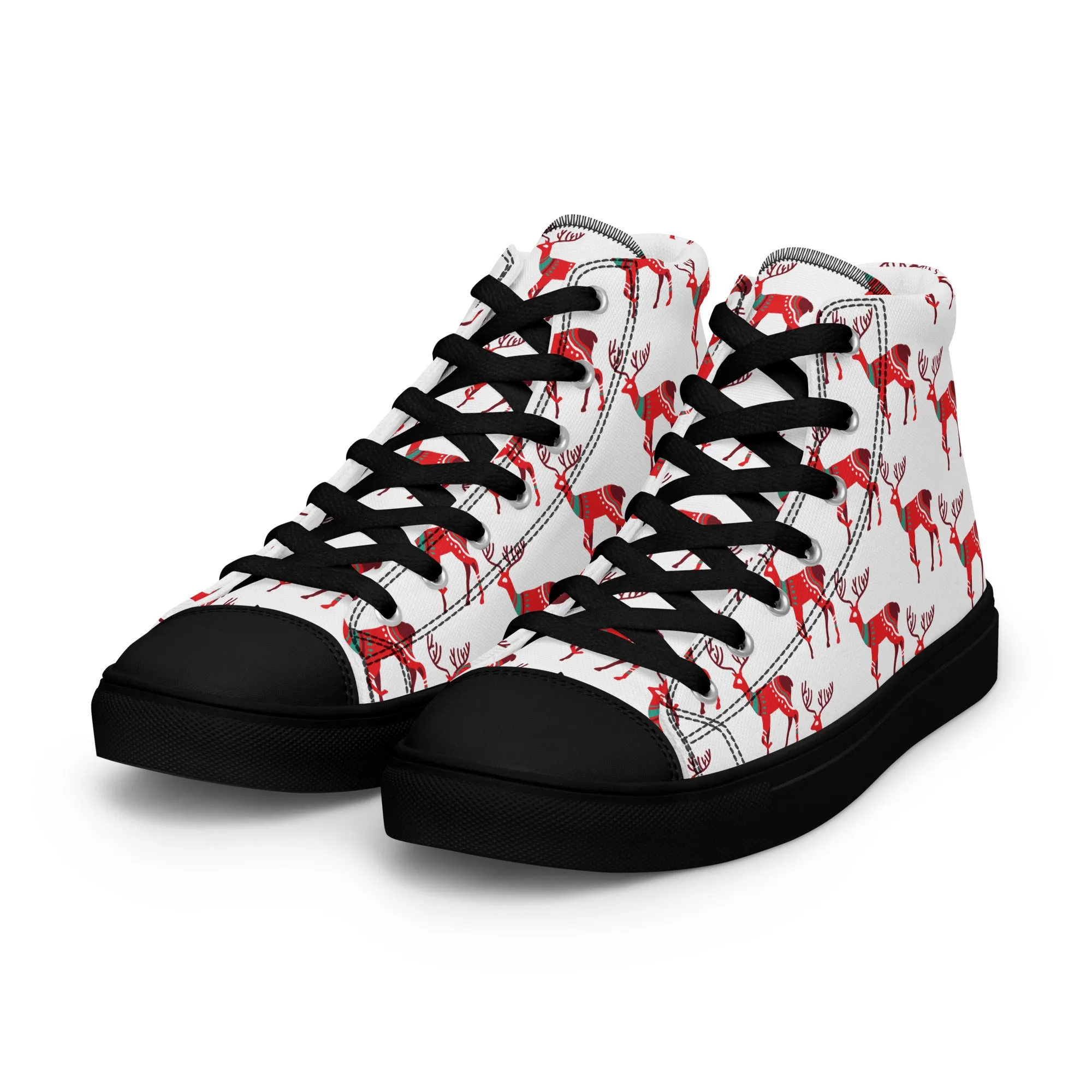 Men Christmas High Top Canvas Shoes (Glamourange Holiday Magic Canvas Shoes For Men - 001)