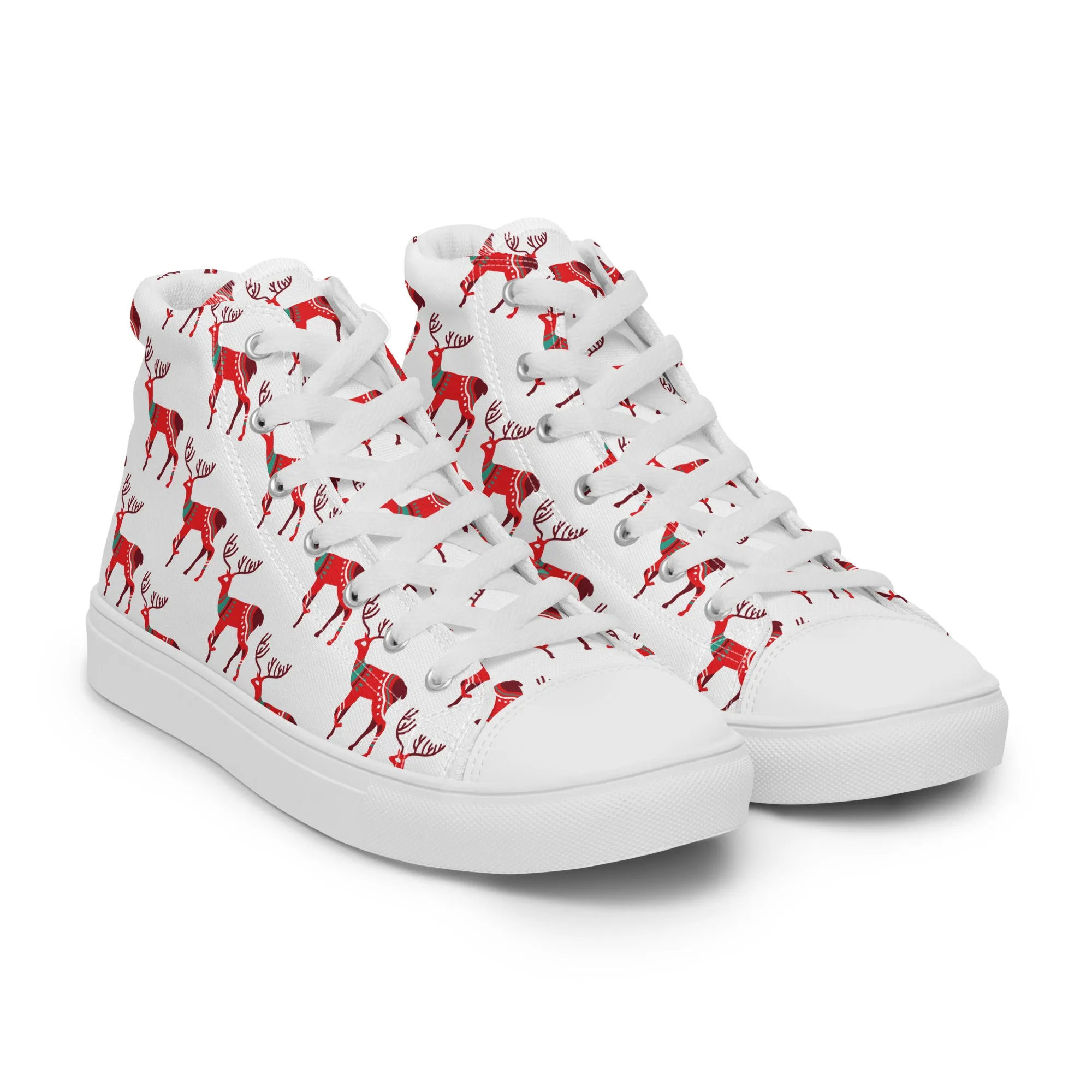 Men Christmas High Top Canvas Shoes (Glamourange Holiday Magic Canvas Shoes For Men - 001)