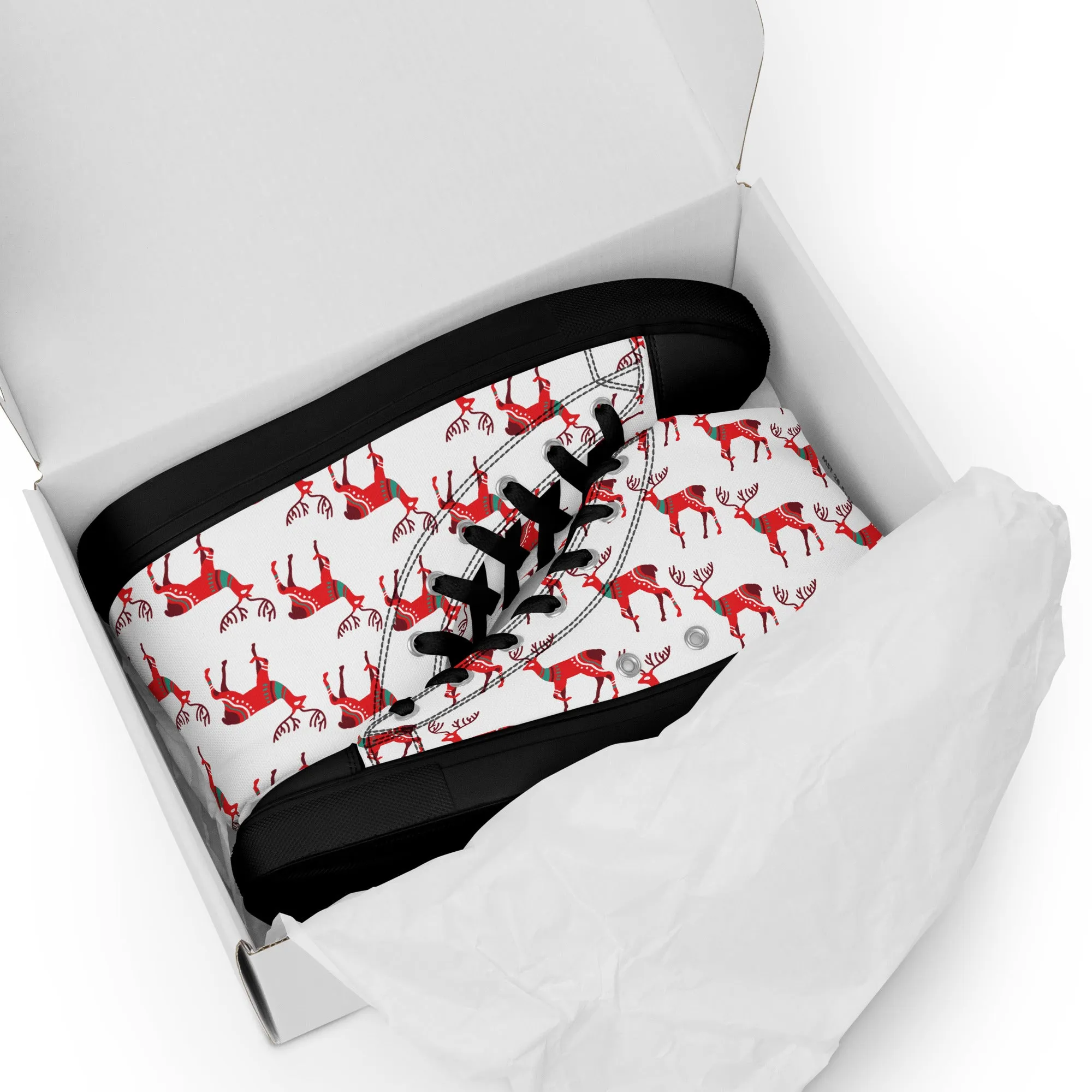 Men Christmas High Top Canvas Shoes (Glamourange Holiday Magic Canvas Shoes For Men - 001)
