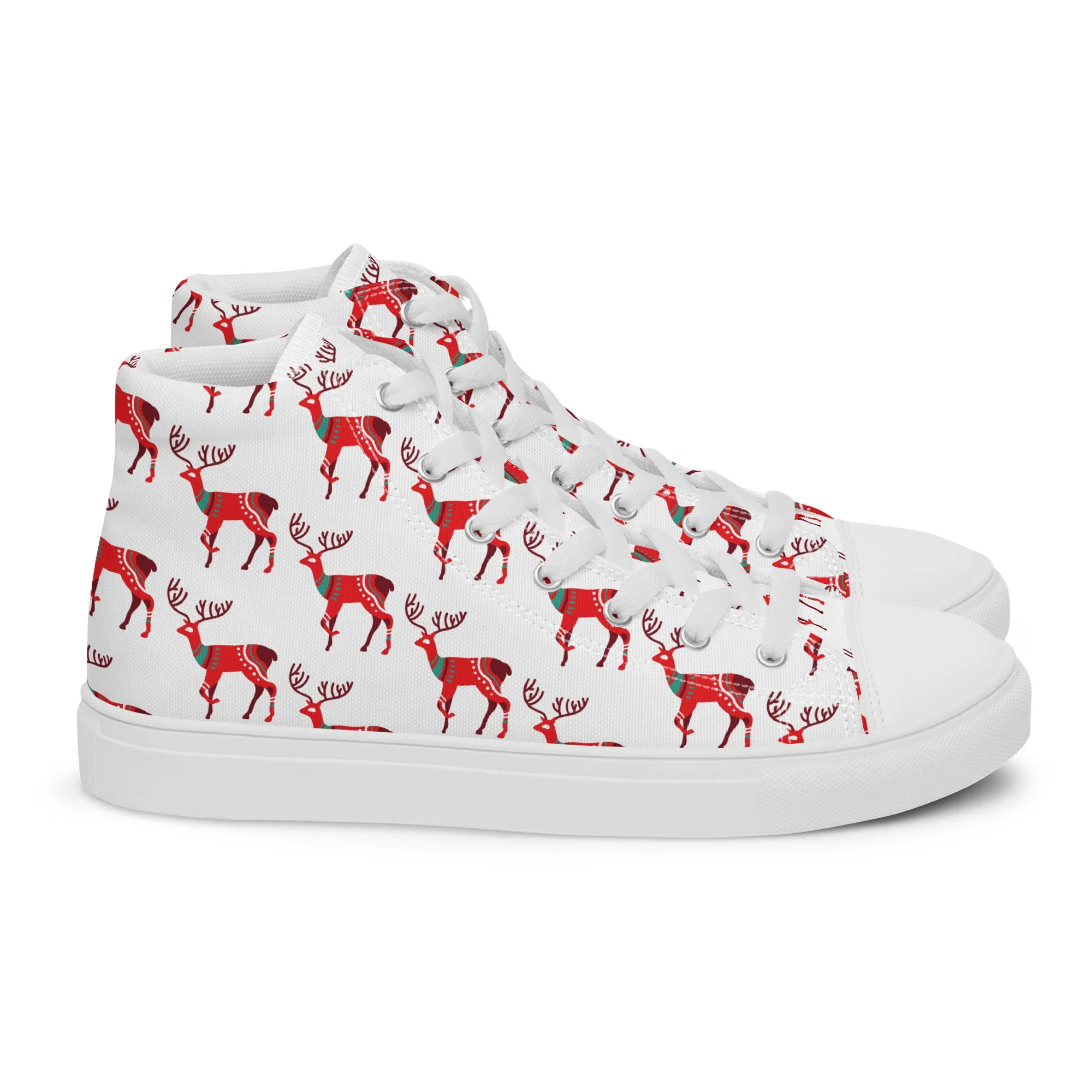 Men Christmas High Top Canvas Shoes (Glamourange Holiday Magic Canvas Shoes For Men - 001)
