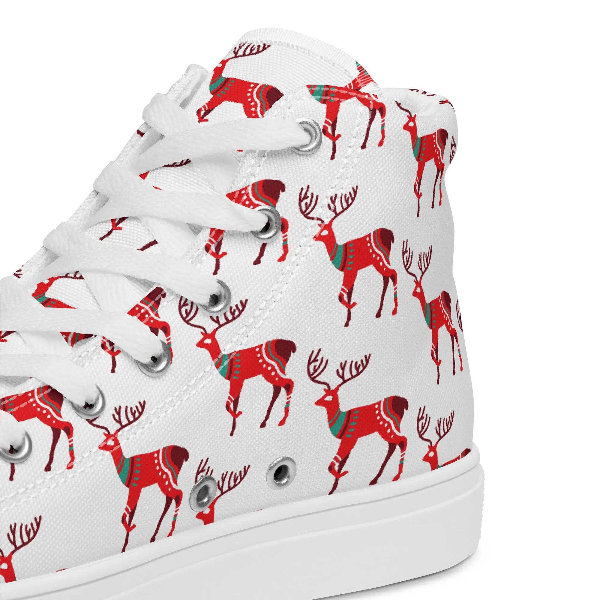 Men Christmas High Top Canvas Shoes (Glamourange Holiday Magic Canvas Shoes For Men - 001)