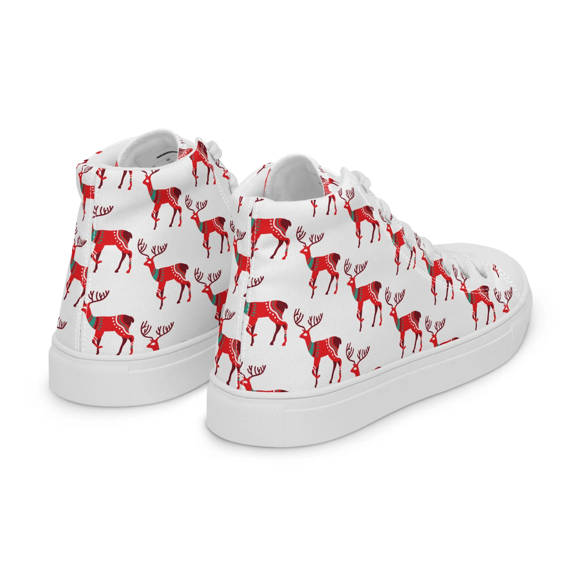 Men Christmas High Top Canvas Shoes (Glamourange Holiday Magic Canvas Shoes For Men - 001)