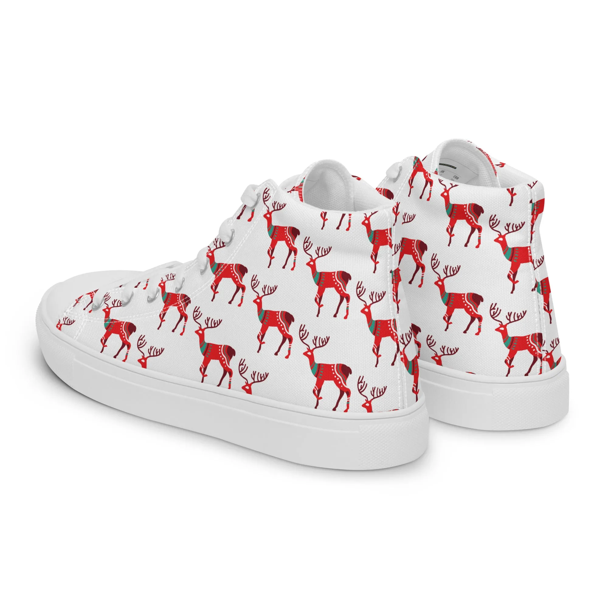 Men Christmas High Top Canvas Shoes (Glamourange Holiday Magic Canvas Shoes For Men - 001)