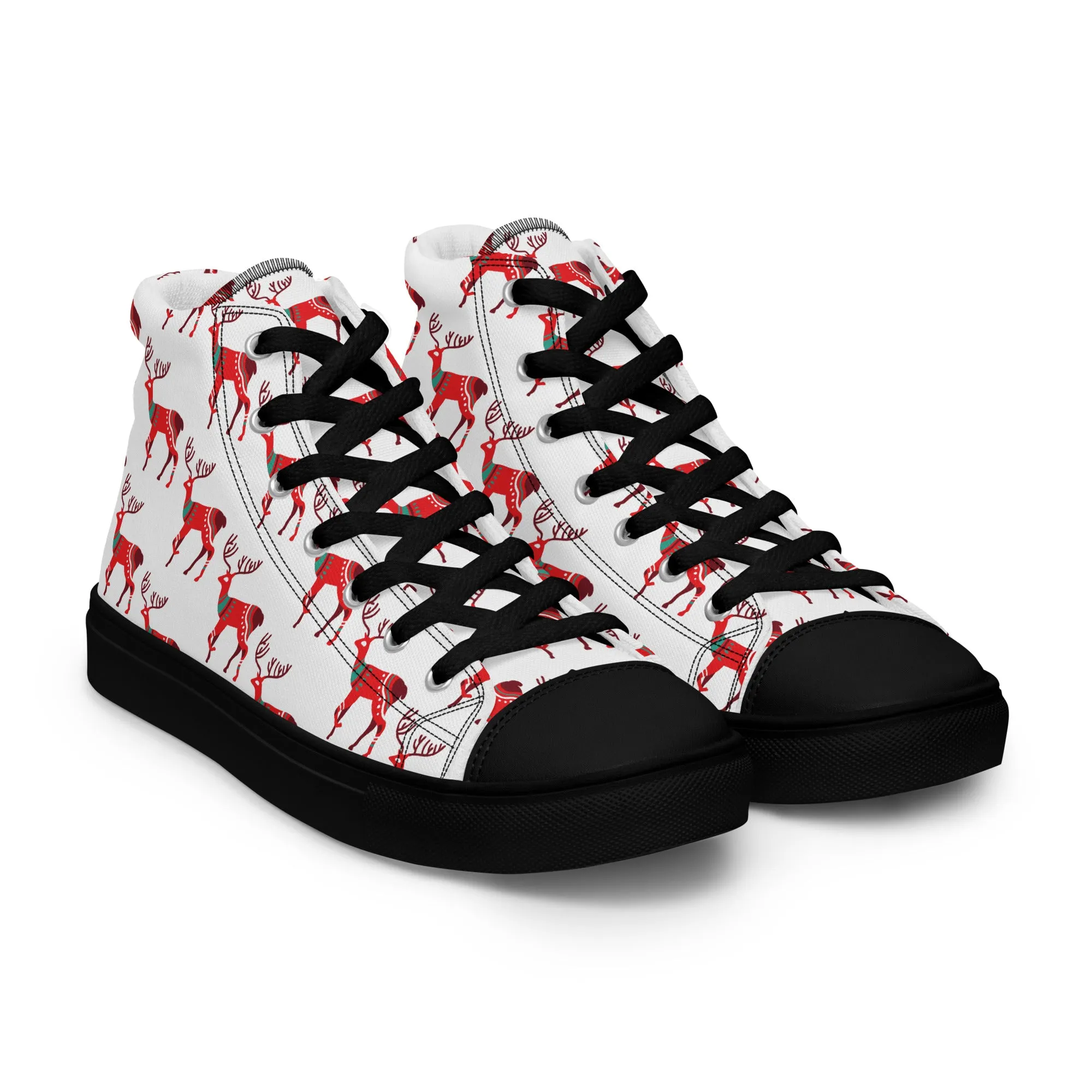 Men Christmas High Top Canvas Shoes (Glamourange Holiday Magic Canvas Shoes For Men - 001)
