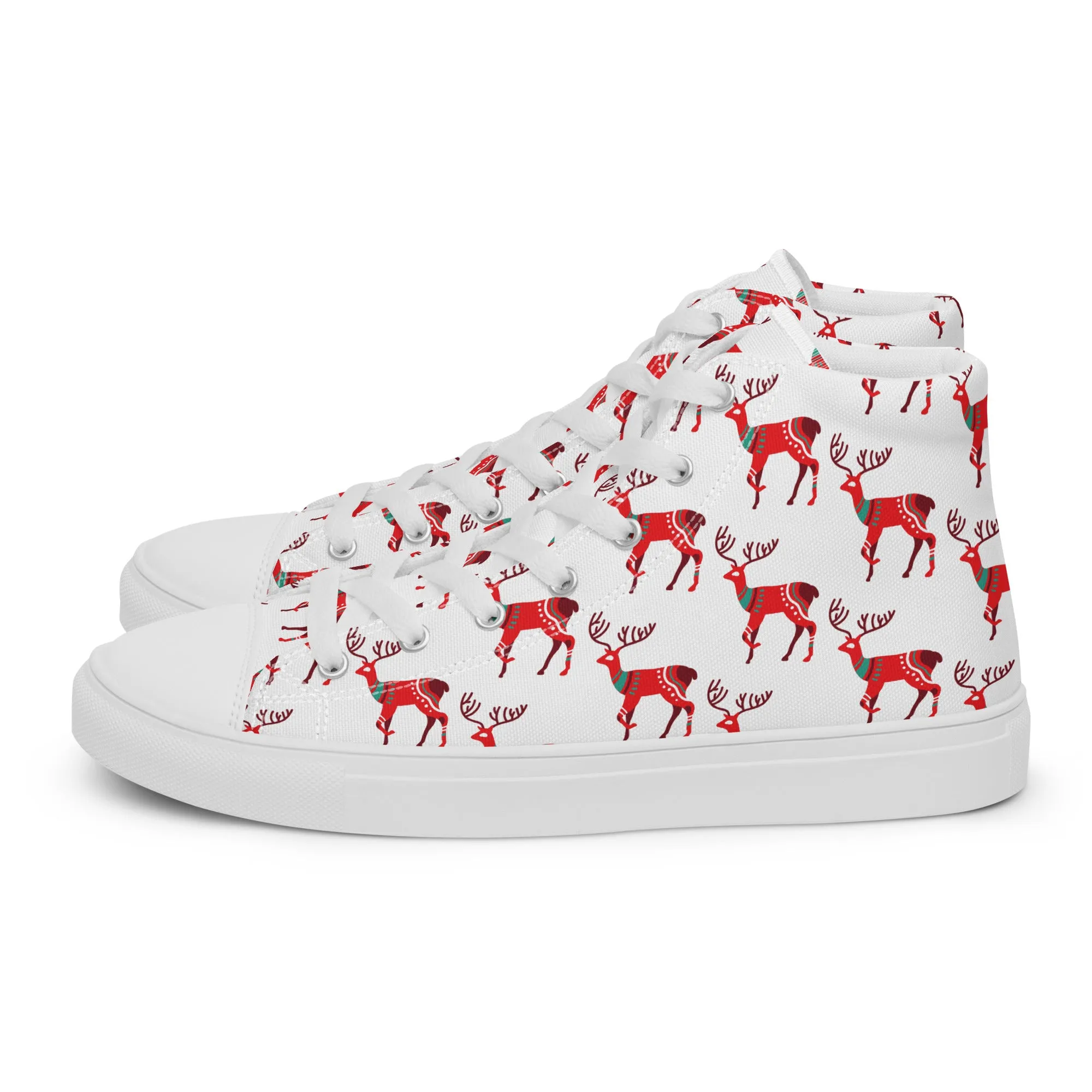 Men Christmas High Top Canvas Shoes (Glamourange Holiday Magic Canvas Shoes For Men - 001)