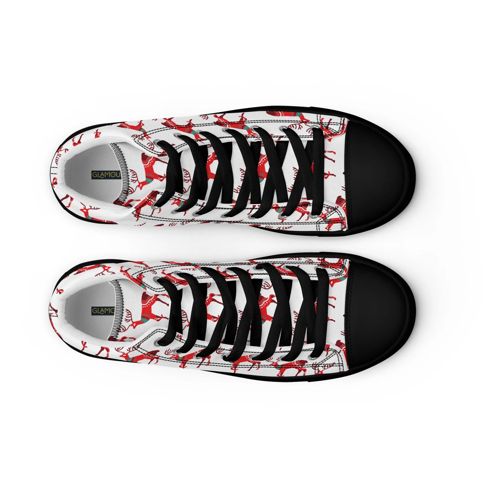 Men Christmas High Top Canvas Shoes (Glamourange Holiday Magic Canvas Shoes For Men - 001)