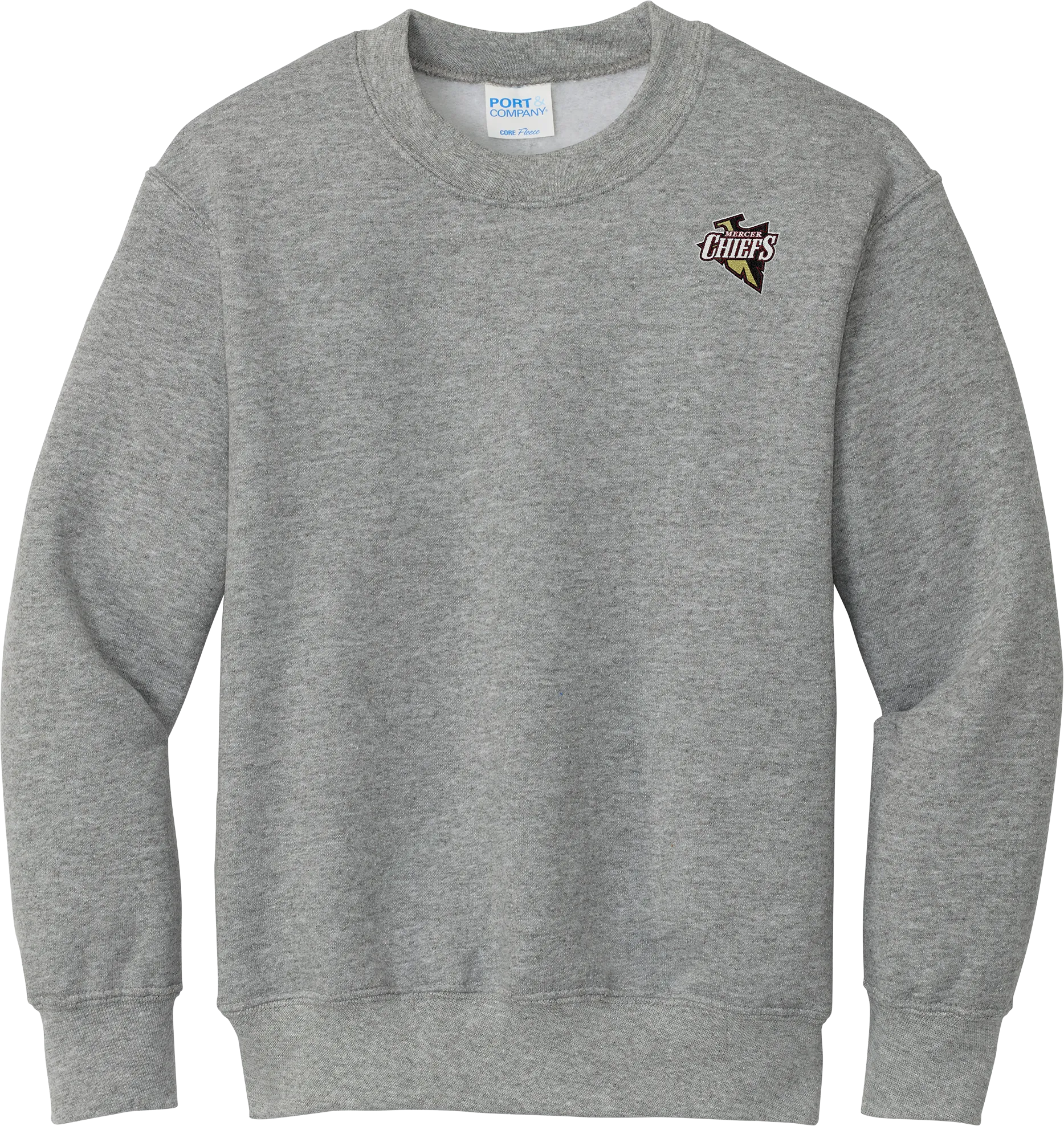 Mercer Chiefs Youth Core Fleece Crewneck Sweatshirt