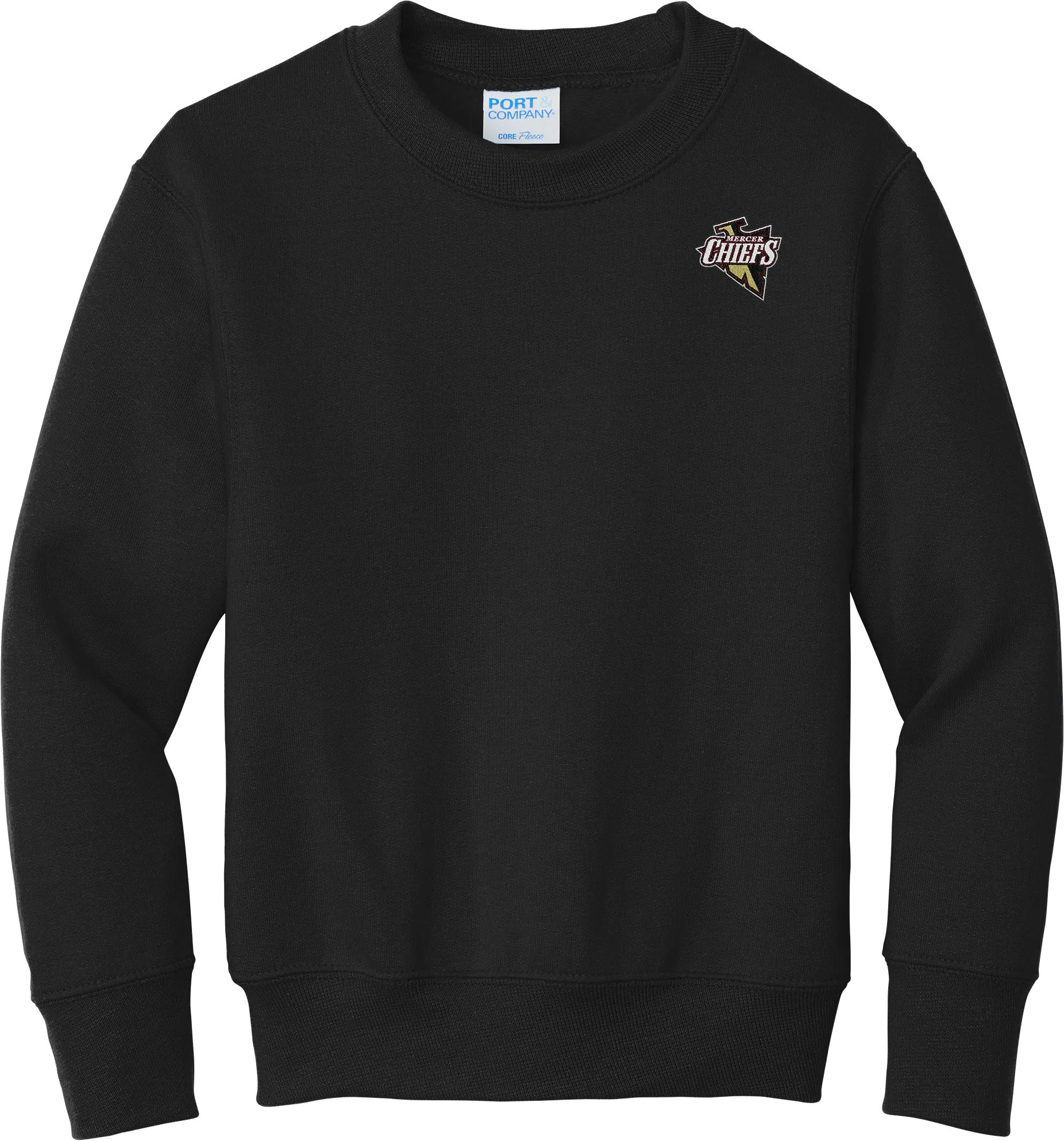 Mercer Chiefs Youth Core Fleece Crewneck Sweatshirt