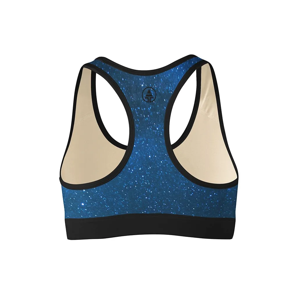 Midnight Blue Stars Sports Bra
