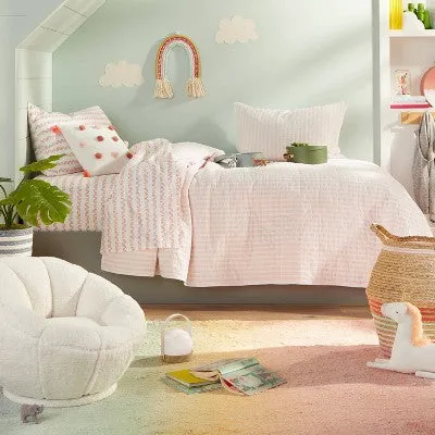 New - Twin Chambray Stripes Kids' Tent Pink - Pillowfort