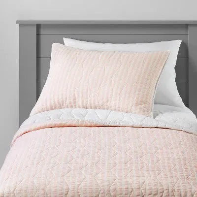 New - Twin Chambray Stripes Kids' Tent Pink - Pillowfort