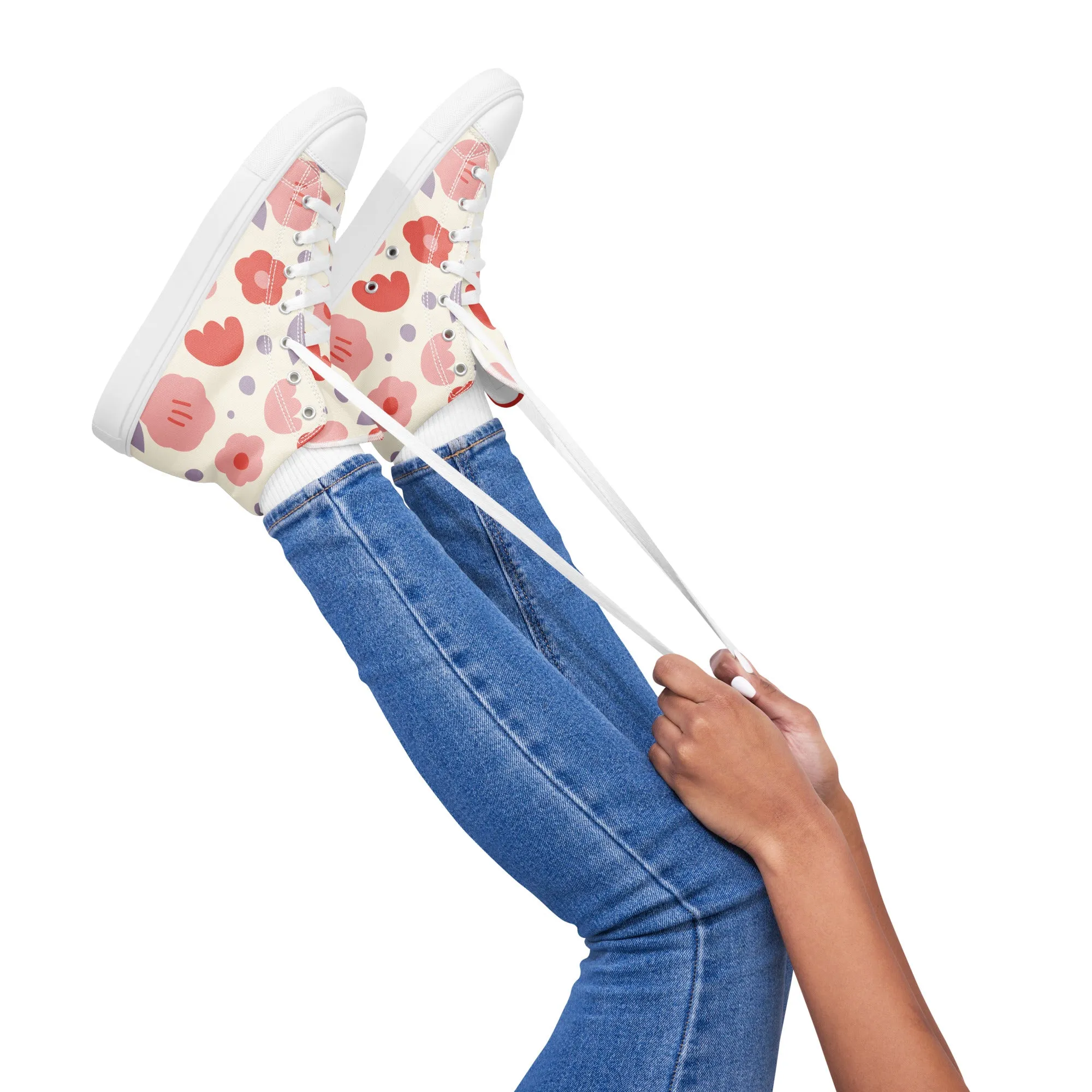 Spring Vibes High Top Canvas Shoes for Women