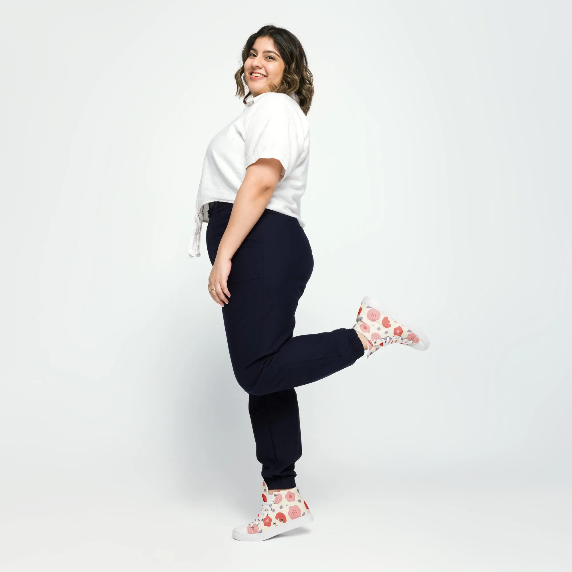 Spring Vibes High Top Canvas Shoes for Women
