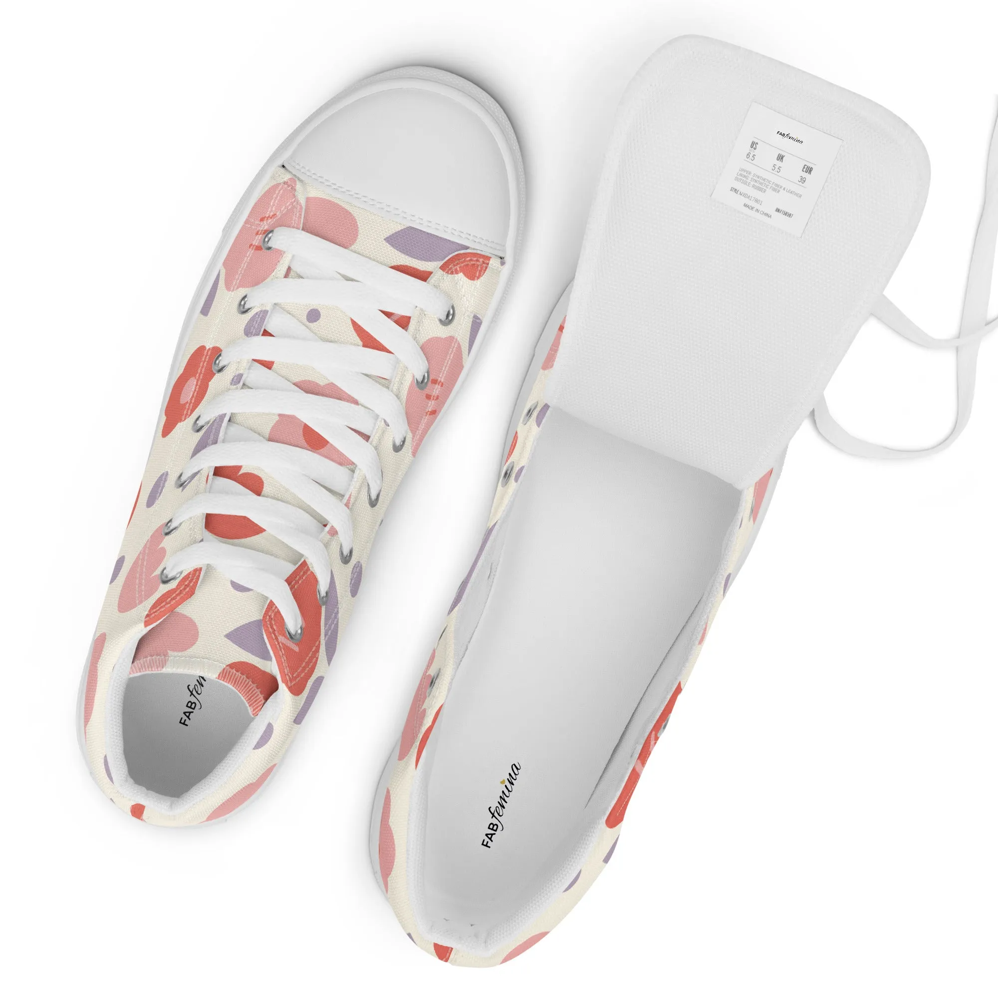 Spring Vibes High Top Canvas Shoes for Women