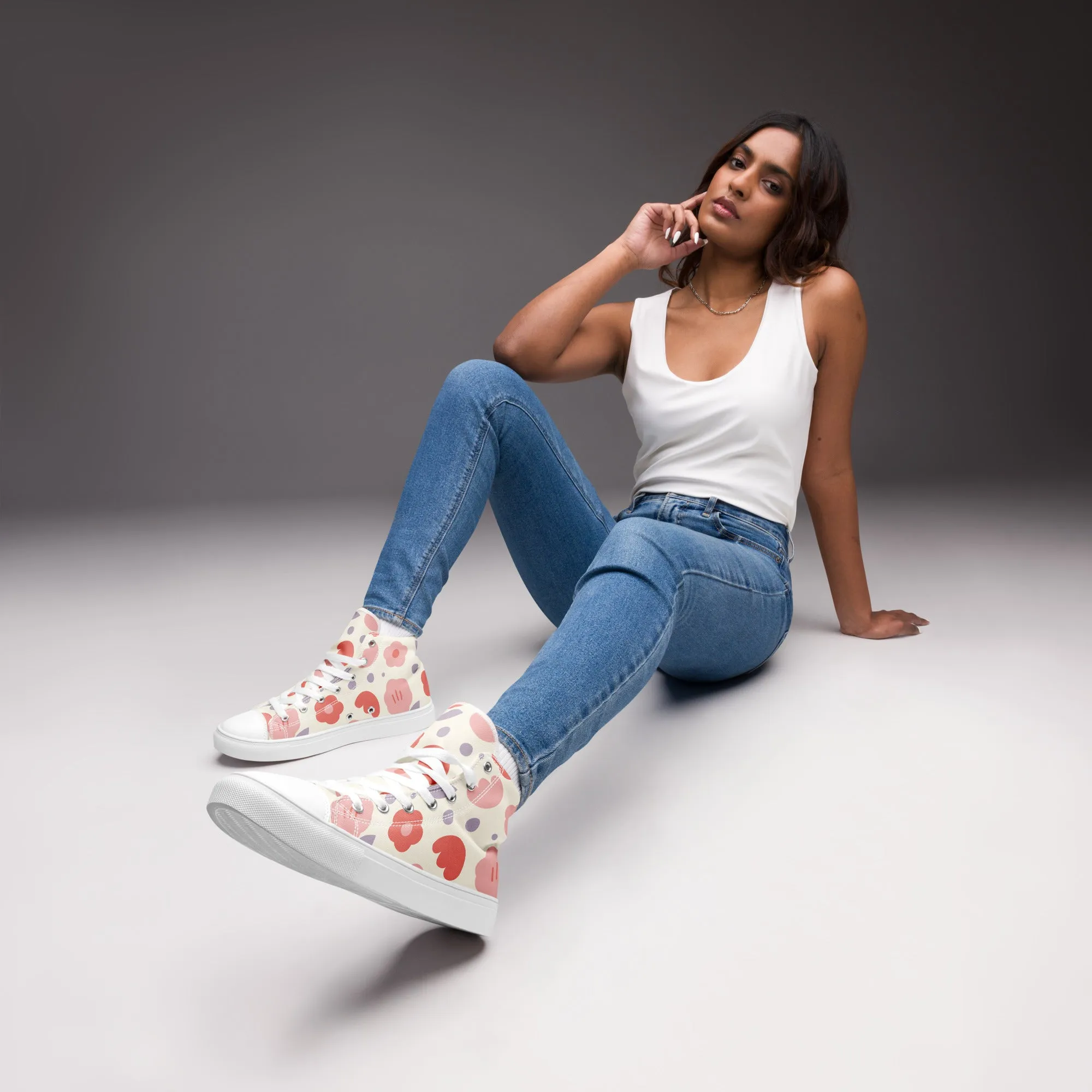Spring Vibes High Top Canvas Shoes for Women