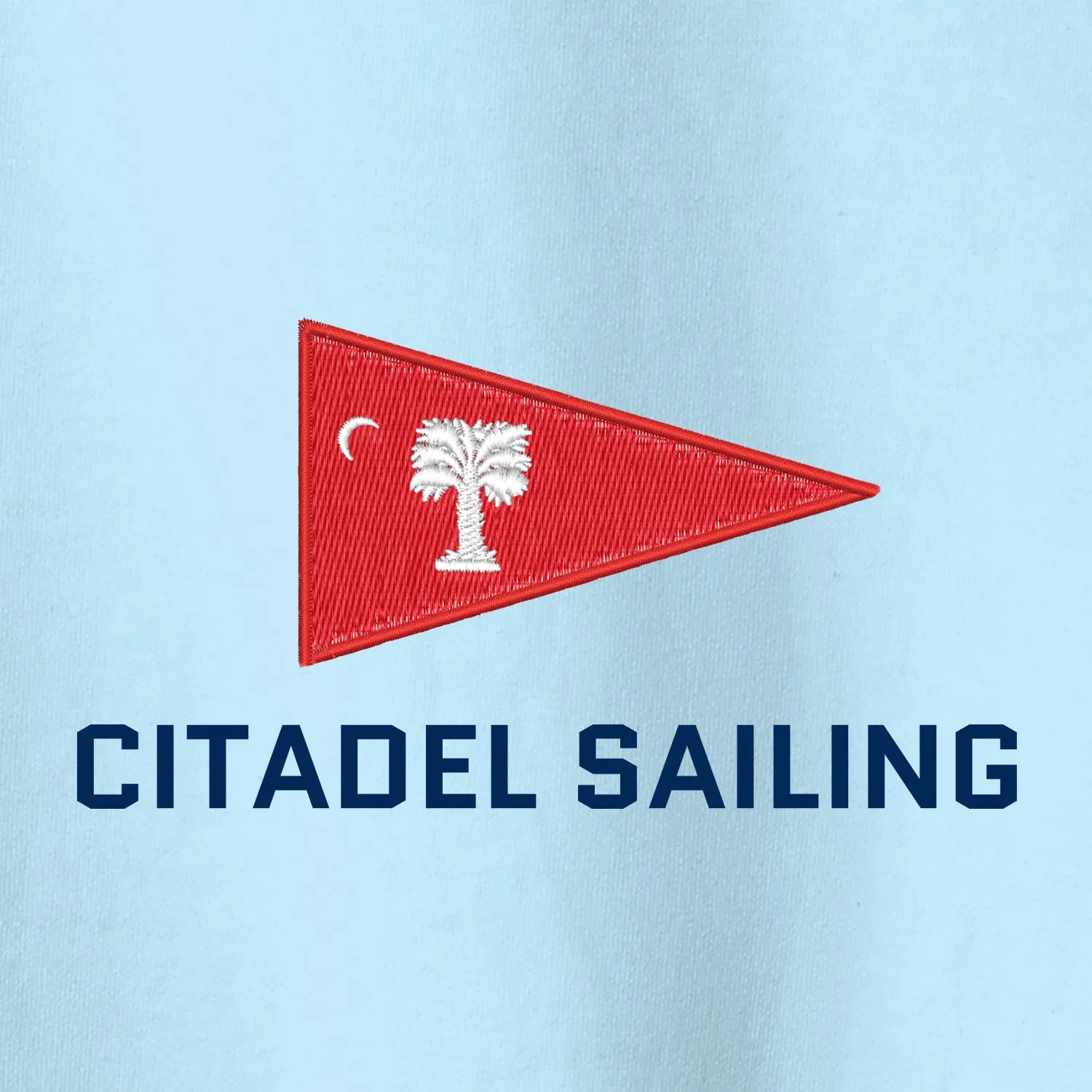 The Citadel, Burgee, Club Sports - Sailing,  Embroidered Unisex Comfort Colors ® Ring Spun Crewneck Sweatshirt
