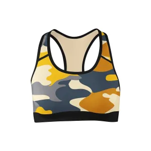 Yellow Camo Sports Bra